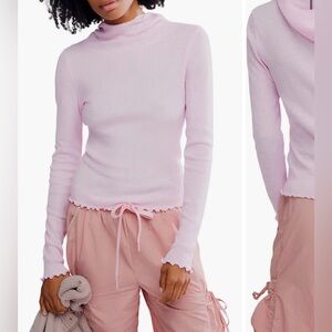 Free People Movement Breathe Easy Cotton Blend Hoodie Powder Pink NWOT